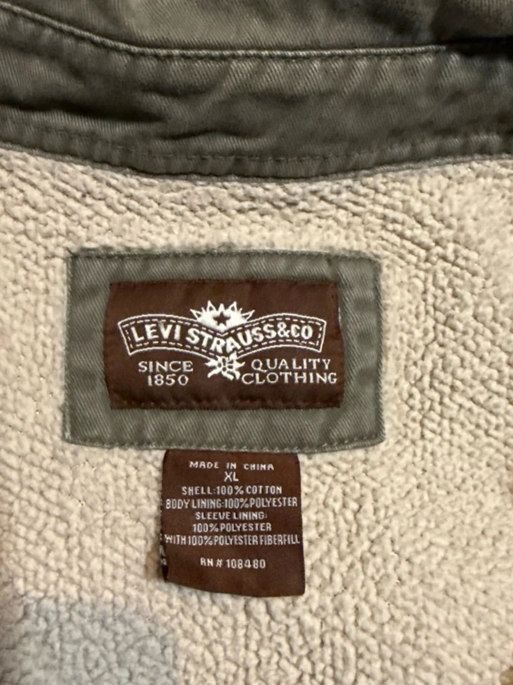 Levi's Olive Green Sherpa-Lined Field Jacket
